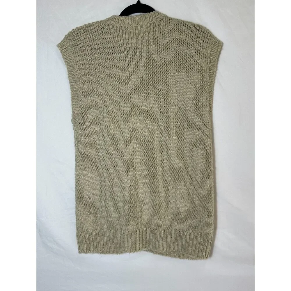 Carriage Court Women's Vintage Loose Cable Knit Sweater Vest With Pockets Size S - Picture 4 of 4